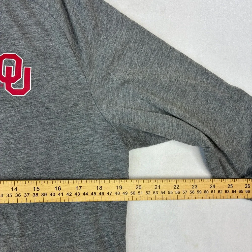 Jordan Oklahoma Sooners Shirt Mens M Gray Long Sleeve Dri-FIT Training OU Logo